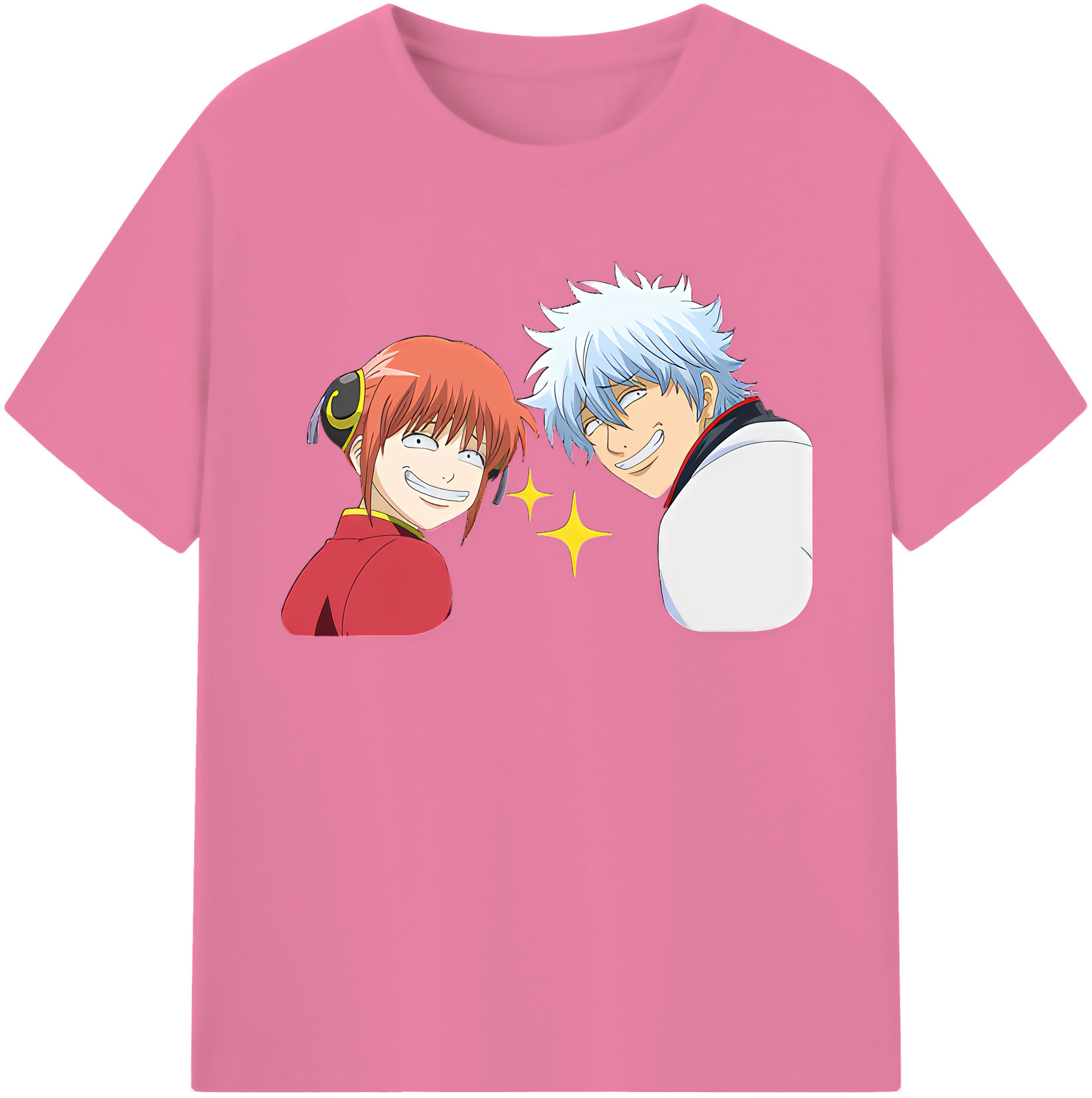 （画像用） ぎんたま 坂田銀時（さかたぎんとき） 神楽 志村新八（しむら しんぱち） GINTAMA Sakata Gintoki Kagura Shimura Shinpachi 綿100％半袖Tシャツ（フロントプリント）